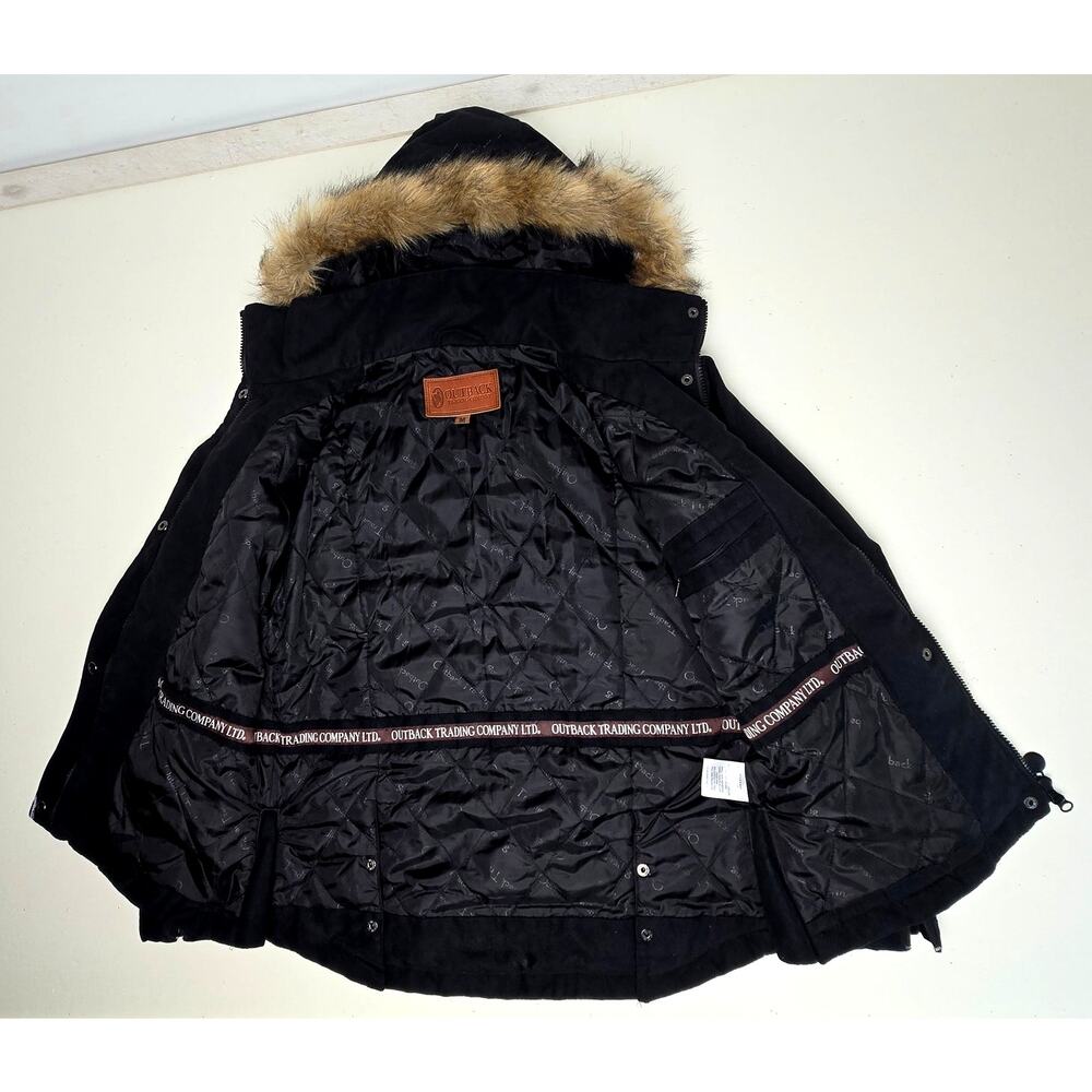 Outback Trading Co. Black Microsuede Jacket Insulated Quilted Gold Cup Women's M - Picture 2 of 10